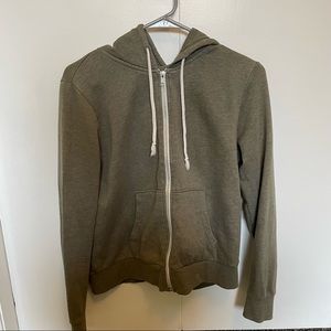 H&M Army Green Zip Up Sweatshirt